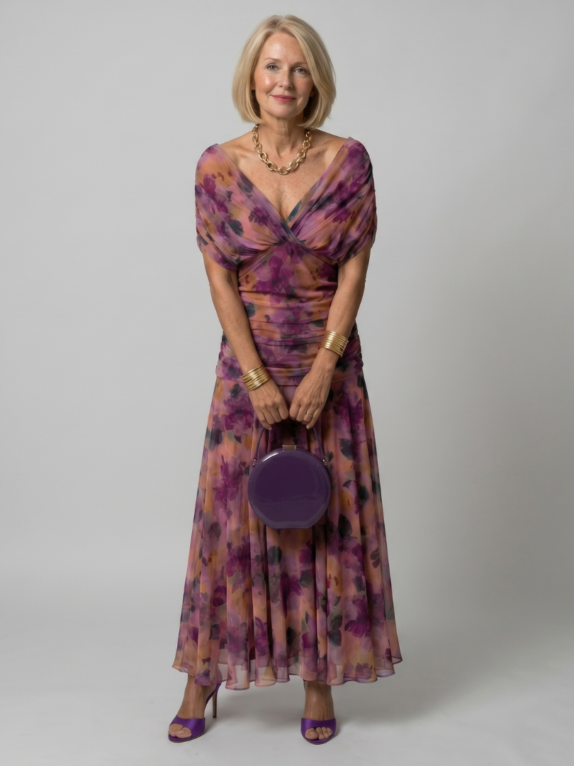 Tracy | Off Shoulder Flow Midi Dress