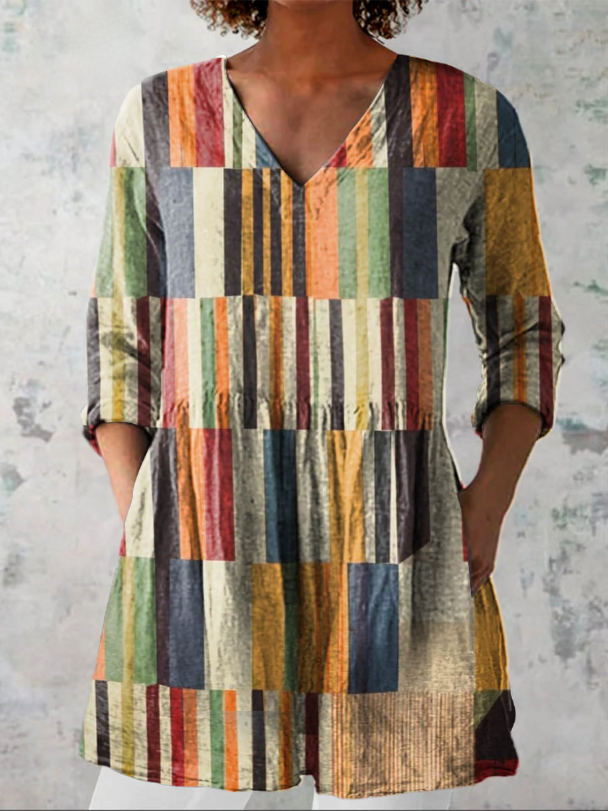Mabel | Long Blouse with V-Neck