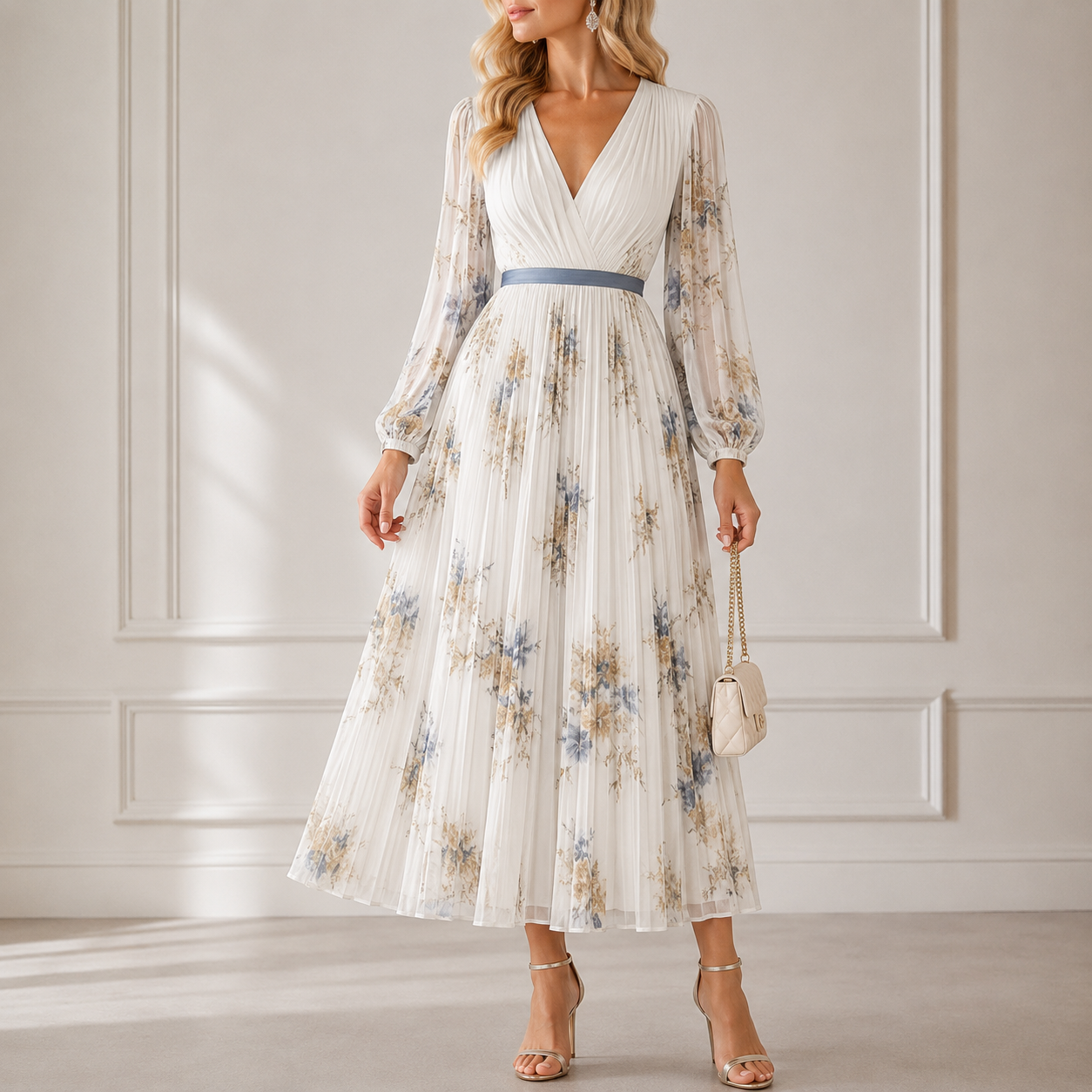 ALICE | ELEGANT PLEATED MAXI DRESS