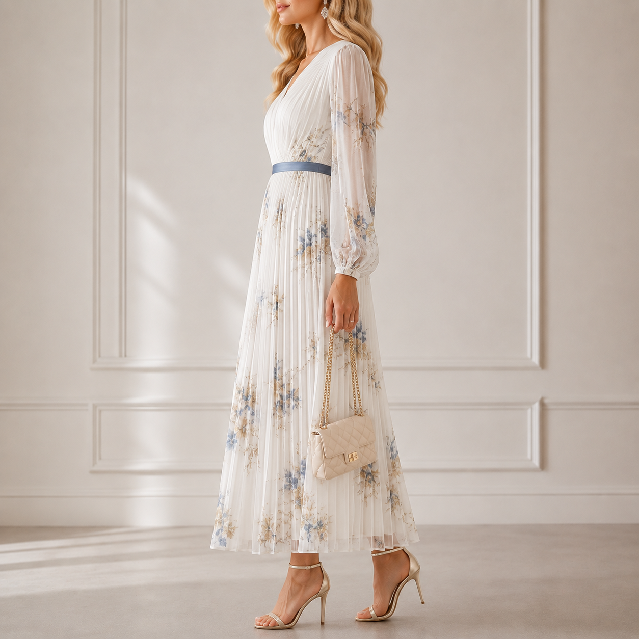 ALICE | ELEGANT PLEATED MAXI DRESS