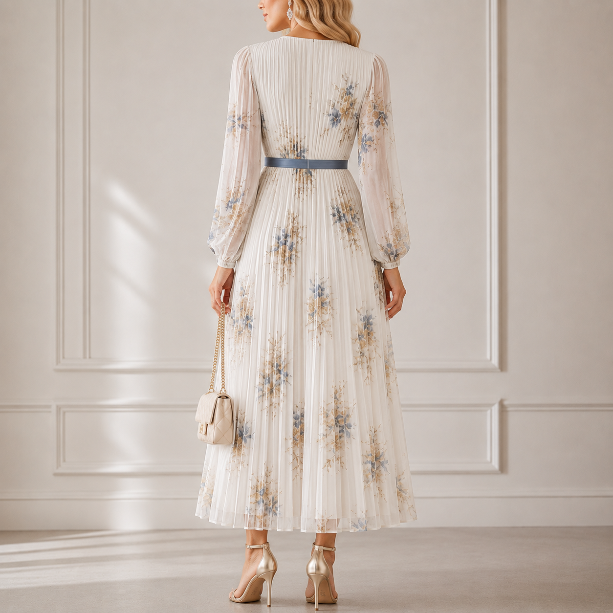 ALICE | ELEGANT PLEATED MAXI DRESS