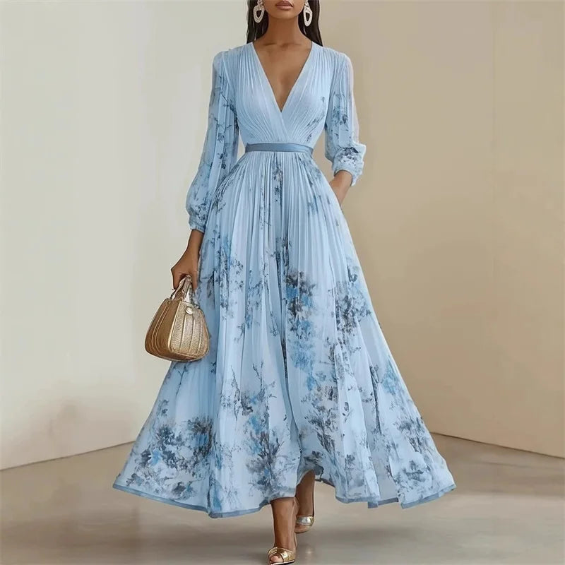 ALICE | ELEGANT PLEATED MAXI DRESS